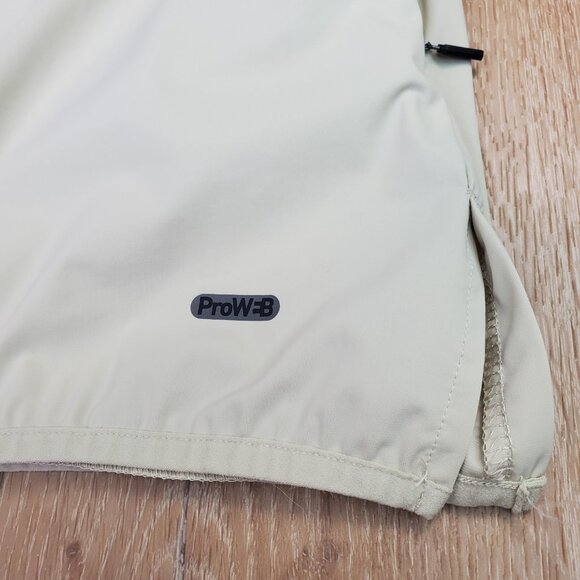 Spyder Windbreaker Jacket Mens Medium Beige Hoodie Full Zip Golf Hiking Outdoor - Picture 12 of 14